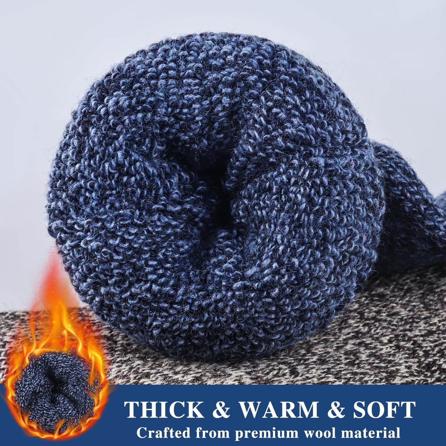 5 Paar Herren Merino Thermosocken – Warme Wollsocken für Winter & Outdoor