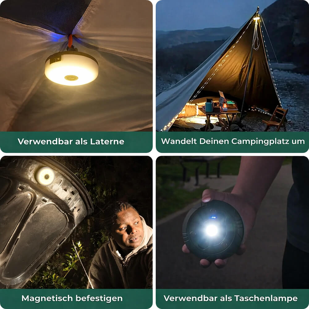 Camping Lichterkette Aufrollbar LED USB Wiederaufladbar