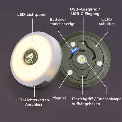 Camping Lichterkette Aufrollbar LED USB Wiederaufladbar