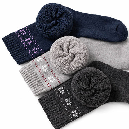 Damen Dicke Wintersocken aus Wollmischung – 5 Paar
