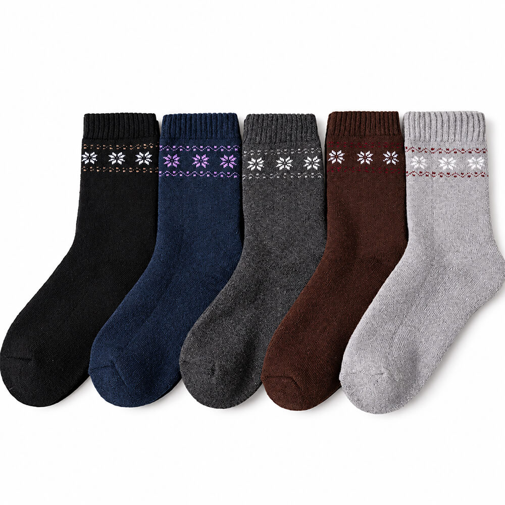 Damen Dicke Wintersocken aus Wollmischung – 5 Paar