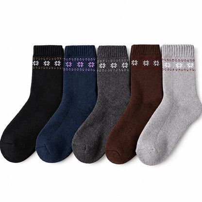 Damen Dicke Wintersocken aus Wollmischung – 5 Paar