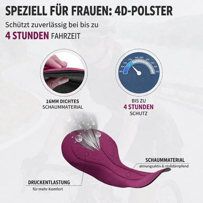 Damen Fahrradrock mit gepolsterter Innenhose – Hoher Bund, atmungsaktiv & leicht