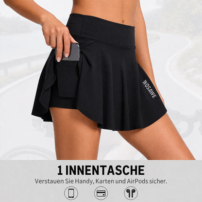 Damen Fahrradrock mit gepolsterter Innenhose – Hoher Bund, atmungsaktiv & leicht