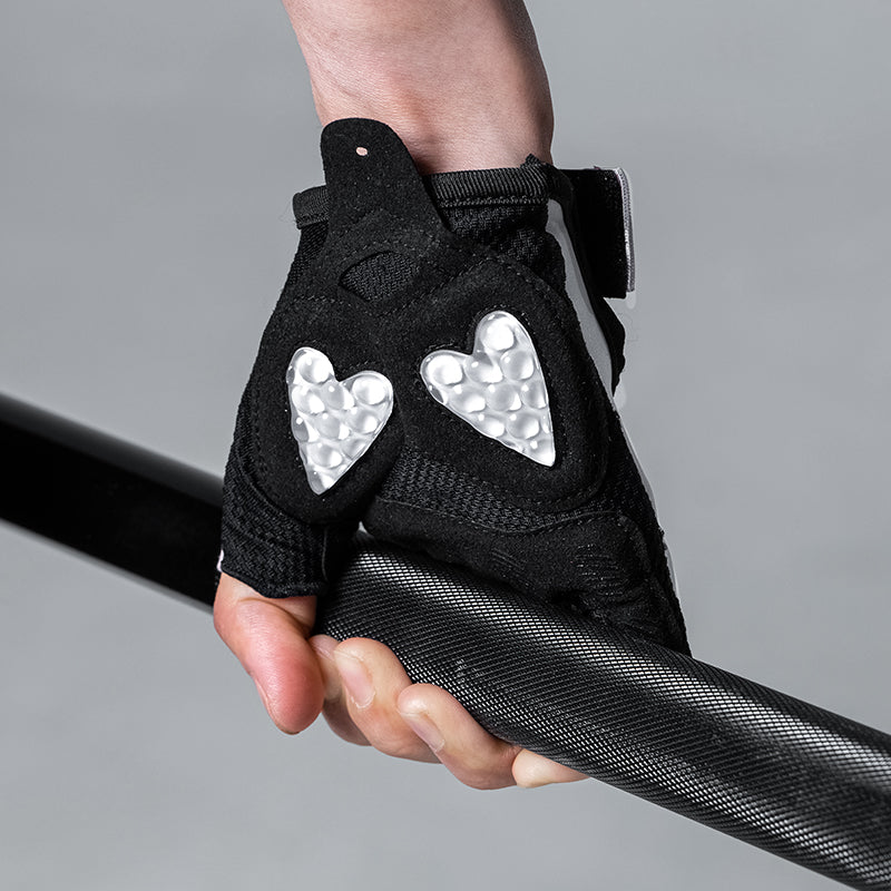 Damen Kurzfinger Fitnesshandschuhe mit Silikondämpfung
