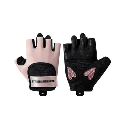 Damen Kurzfinger Fitnesshandschuhe mit Silikondämpfung