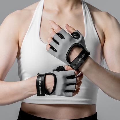 Damen Kurzfinger Fitnesshandschuhe mit Silikondämpfung