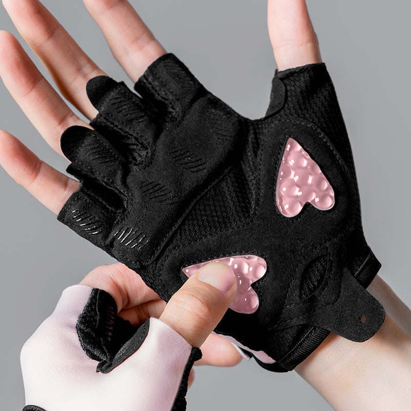 Damen Kurzfinger Fitnesshandschuhe mit Silikondämpfung