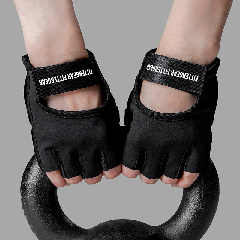 Damen Kurzfinger Fitnesshandschuhe mit Silikondämpfung