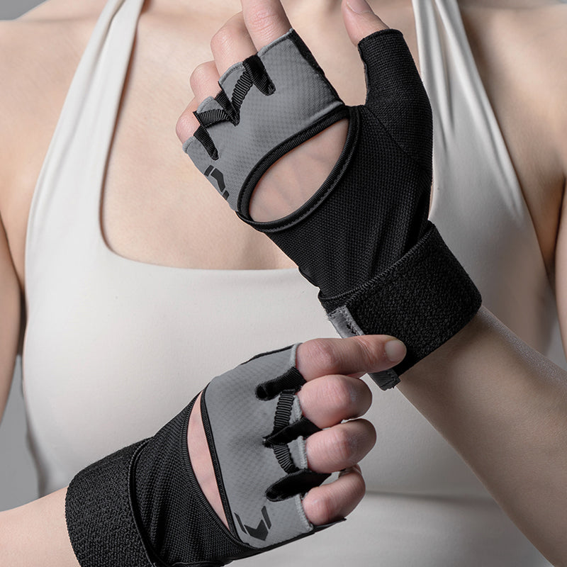 Damen Trainingshandschuhe mit Handgelenkbandage – Atmungsaktiv & Rutschfest