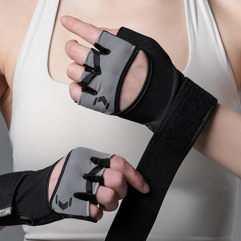 Damen Trainingshandschuhe mit Handgelenkbandage – Atmungsaktiv & Rutschfest