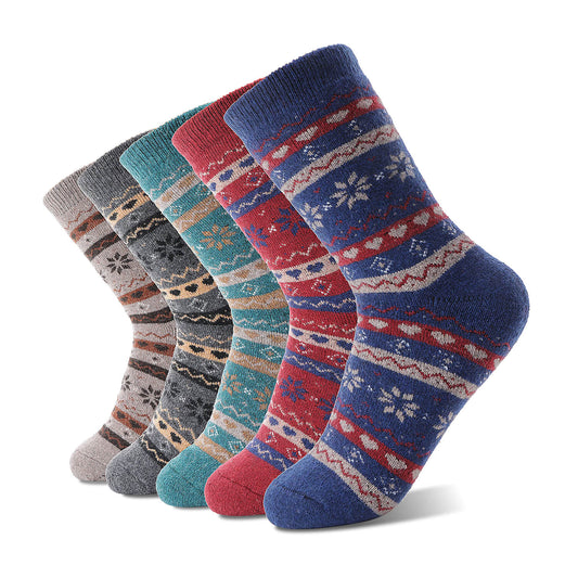 Thermosocken Damen 5 Paar – Warme & Dicke Wintersocken, Weich und Atmungsaktiv – Einheitsgröße 36–42