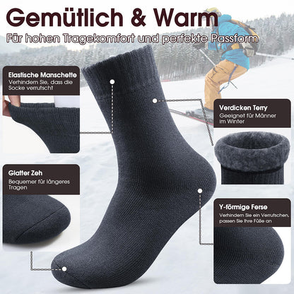Dicke Wintersocken für Herren – Warm & Atmungsaktiv, Einheitsgröße 39–46