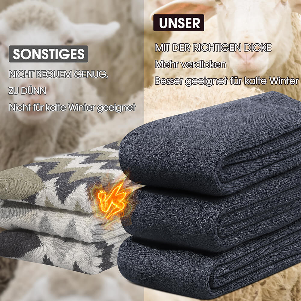 Dicke Wintersocken für Herren – Warm & Atmungsaktiv, Einheitsgröße 39–46