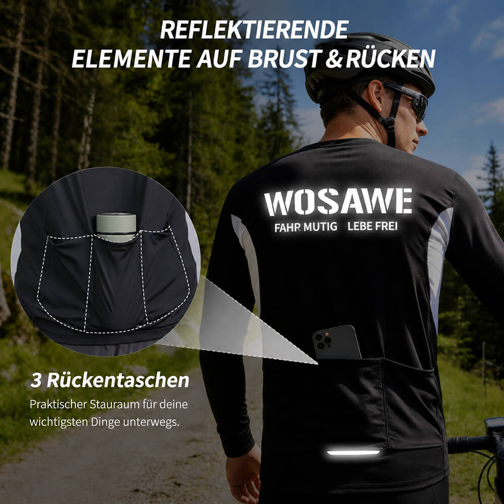 Fahrradtrikot mit 3 Rückentaschen – Atmungsaktiv, Leicht & Schnelltrocknend
