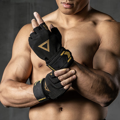 Fitnesshandschuhe mit 40 cm Handgelenkbandage – Halbfinger Trainingshandschuhe