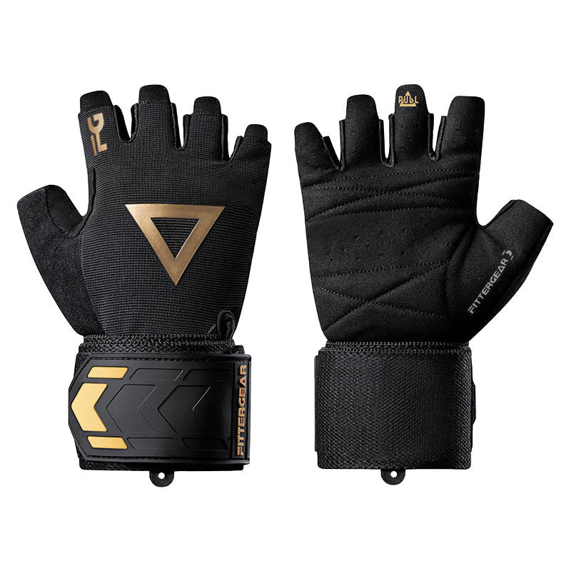Fitnesshandschuhe mit 40 cm Handgelenkbandage – Halbfinger Trainingshandschuhe