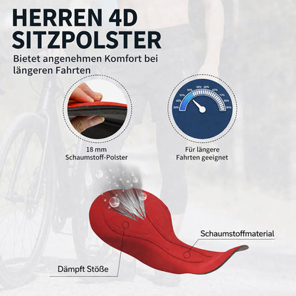 Herren 2-in-1 Fahrrad Caprihose mit Polsterung – MTB Radhose mit mehreren Taschen