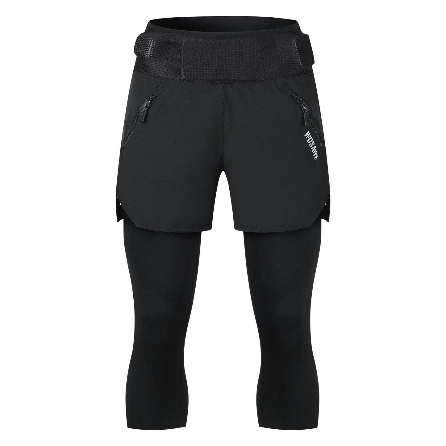 Herren 2-in-1 Fahrrad Caprihose mit Polsterung – MTB Radhose mit mehreren Taschen