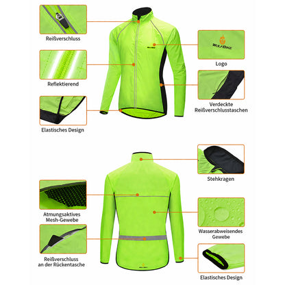 Herren Fahrradjacke Langarm – Wasserdicht, winddicht & reflektierend, MTB Jacke