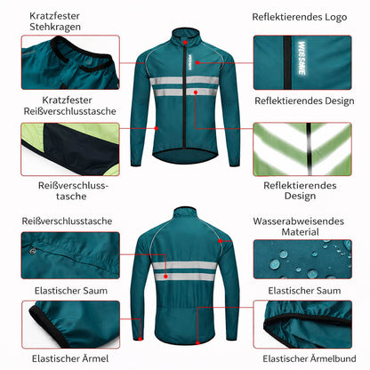 Herren Fahrradjacke – Winddicht, Wasserabweisend & Reflektierend, Leichte Outdoor Windjacke