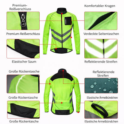 Herren Fahrradjacke – Winddicht, Wasserabweisend & Reflektierend, Leichte Outdoor Windjacke