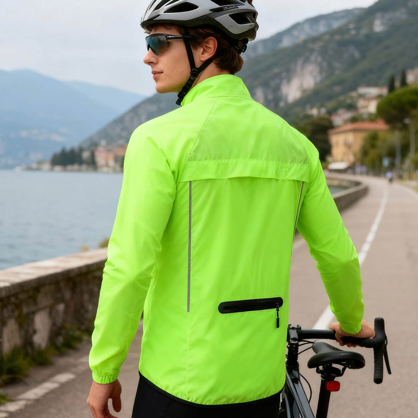 Herren Leichte Winddichte Fahrradjacke – Reflektierende Ultraleichte Windbreaker Jacke