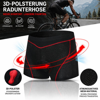 Herren Radunterhose mit 3D Gel-Polster – Atmungsaktive Fahrrad Innenhose