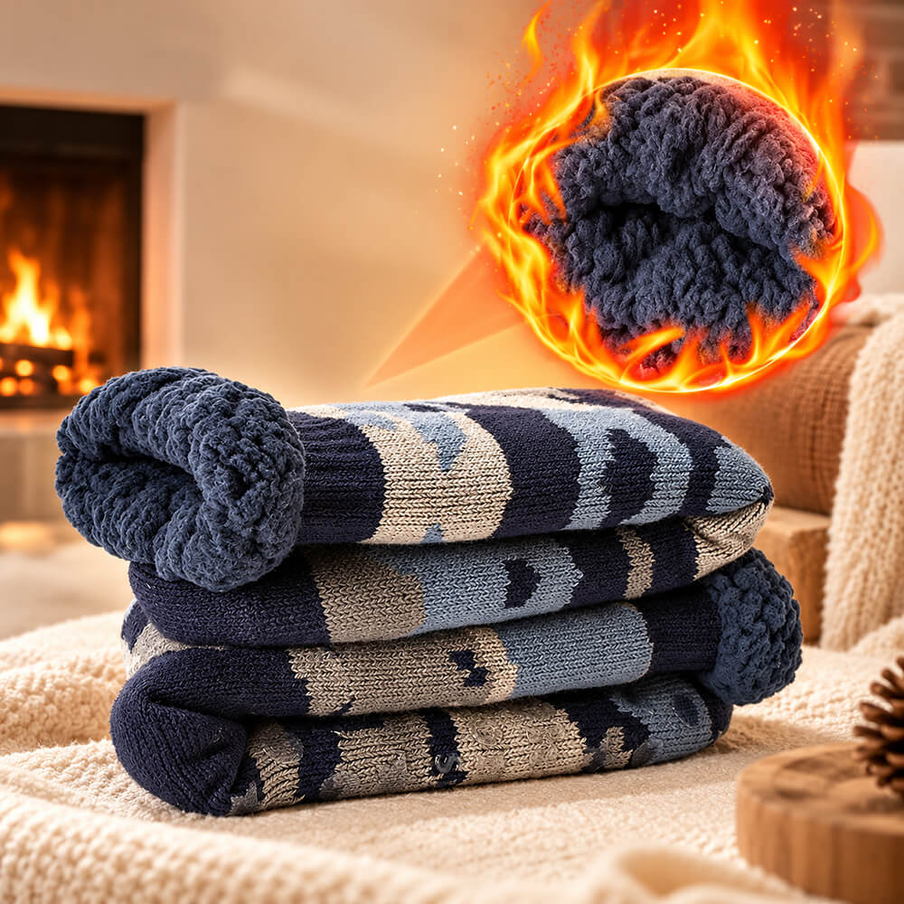 Herren Rutschfeste Thermo Hüttensocken – Sherpa Gefüttert, Weihnachtsgeschenk