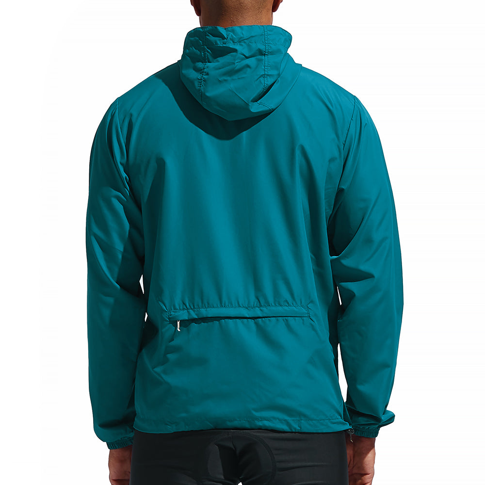 Herren Winddichte Fahrradjacke mit Kapuze – Halb-Reißverschluss Sport Windbreaker