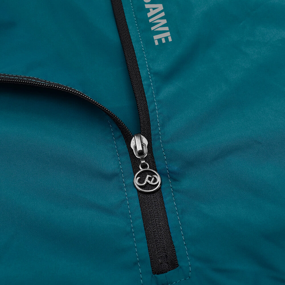 Herren Winddichte Fahrradjacke mit Kapuze – Halb-Reißverschluss Sport Windbreaker