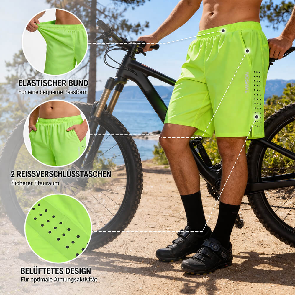 Herren Baggy Fahrradhose – Gelgepolsterte MTB Radhose für Freizeit & Radfahren