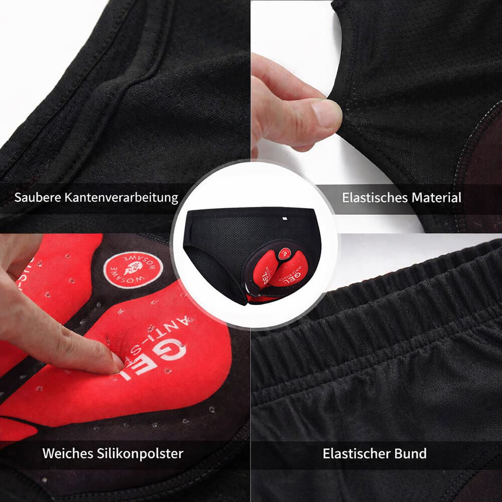 Herren Fahrradunterhose – Atmungsaktiv, Schnelltrocknend mit 3D-Gelpolster