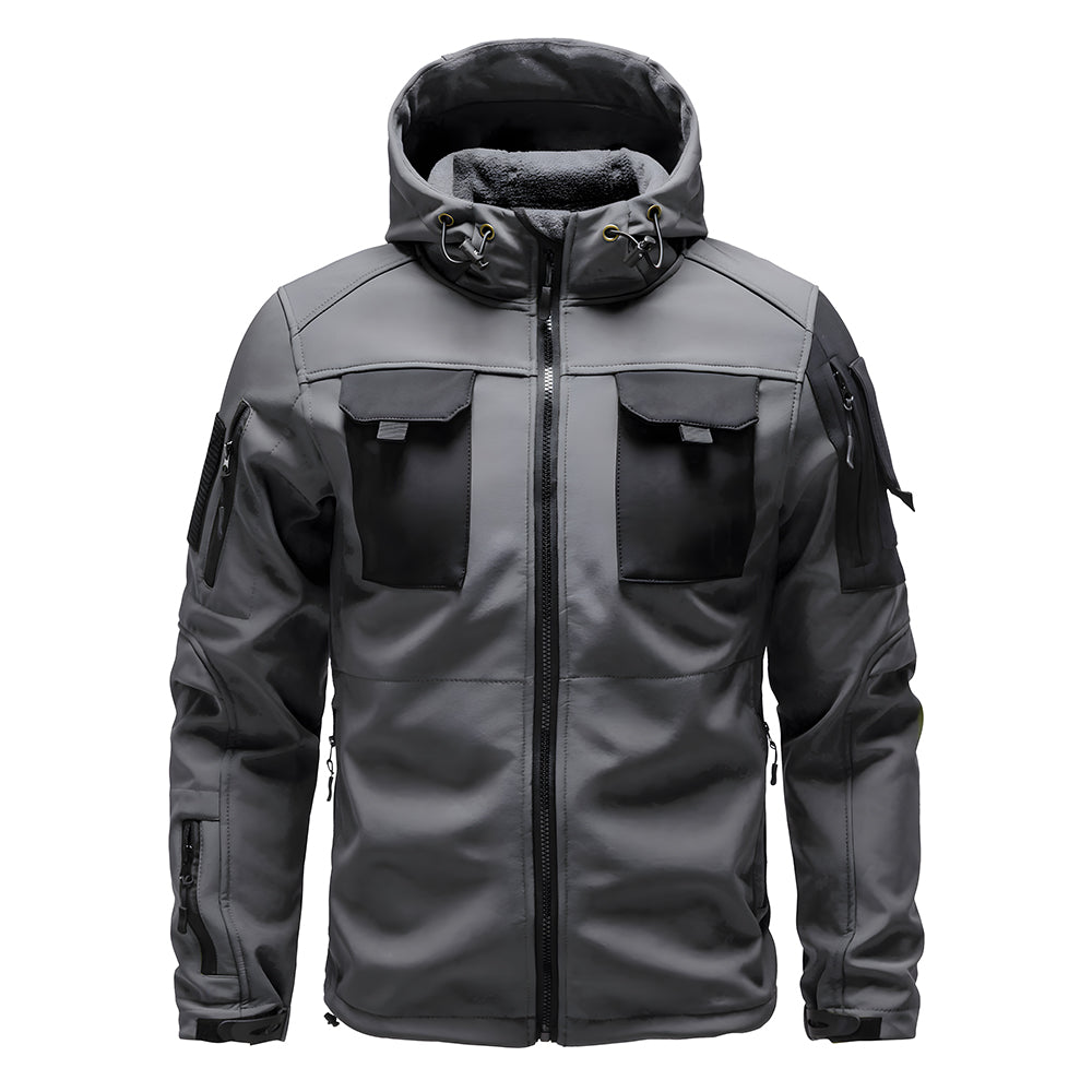 Herren Outdoor Taktische Jacke | Wasserdichte Wanderjacke mit Kapuze