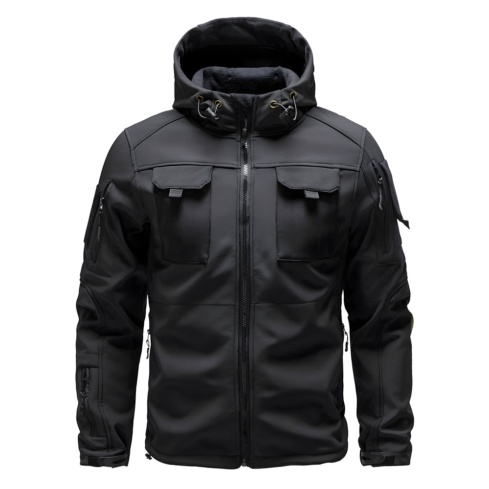 Herren Outdoor Taktische Jacke | Wasserdichte Wanderjacke mit Kapuze