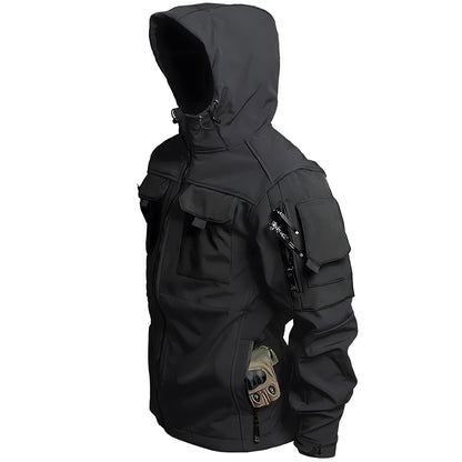Herren Outdoor Taktische Jacke | Wasserdichte Wanderjacke mit Kapuze