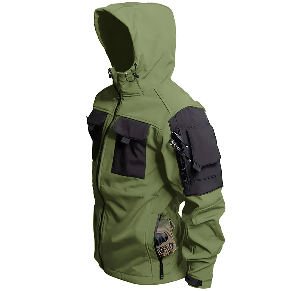 Herren Outdoor Taktische Jacke | Wasserdichte Wanderjacke mit Kapuze