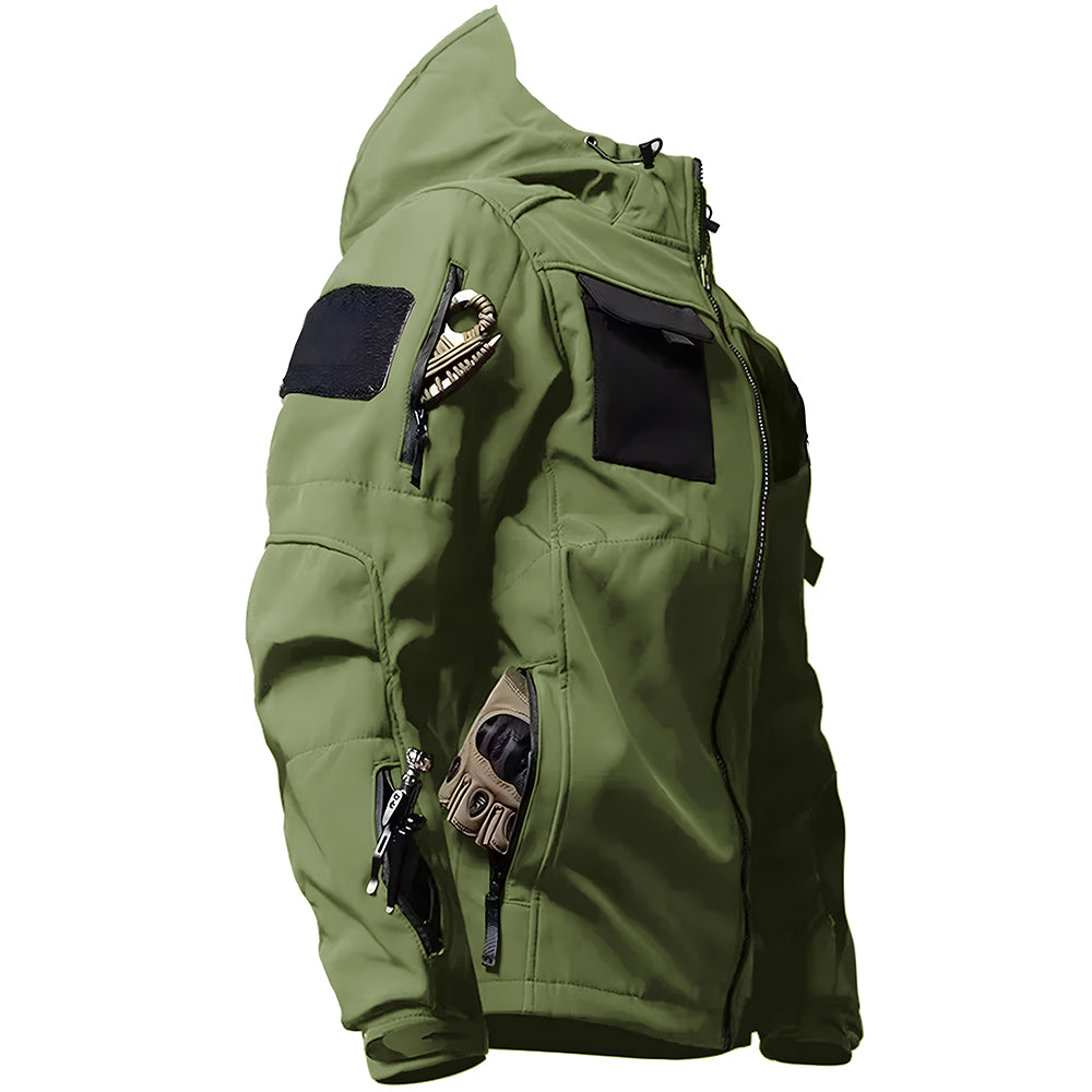 Herren Outdoor Taktische Jacke | Wasserdichte Wanderjacke mit Kapuze