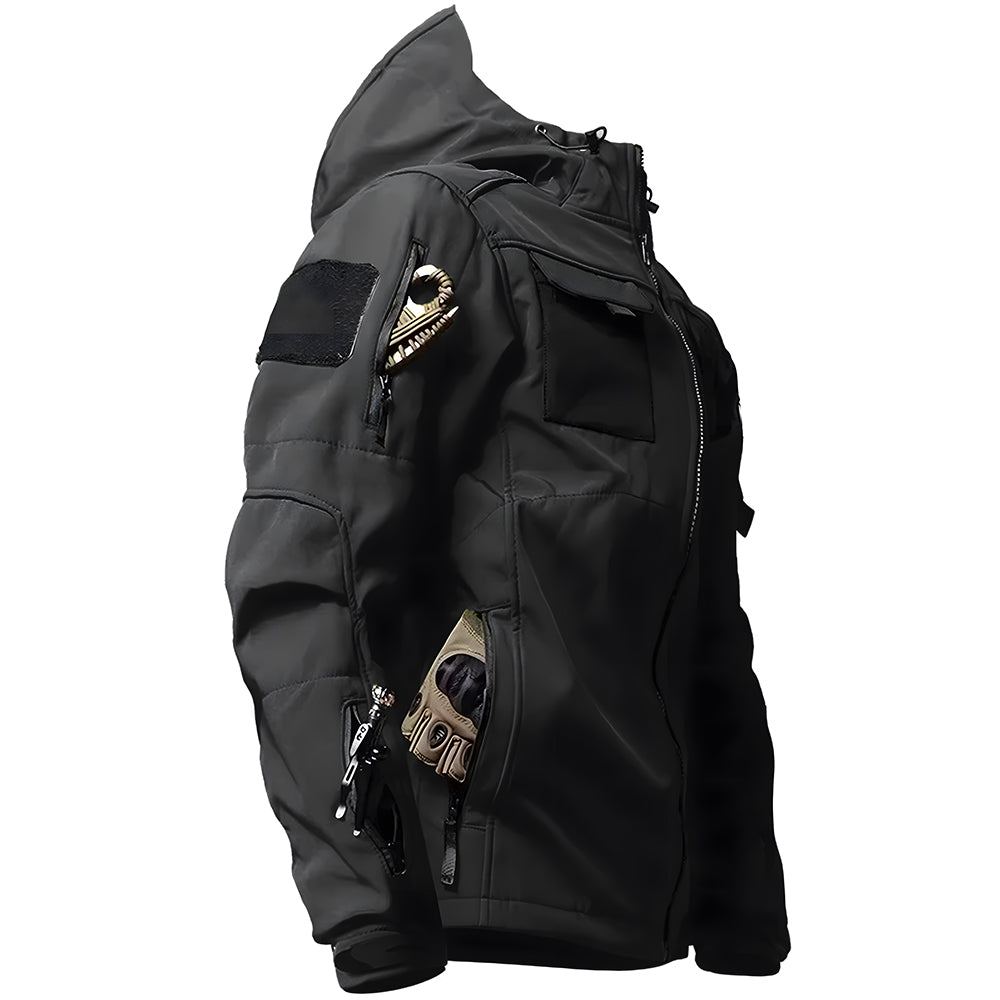Herren Outdoor Taktische Jacke | Wasserdichte Wanderjacke mit Kapuze