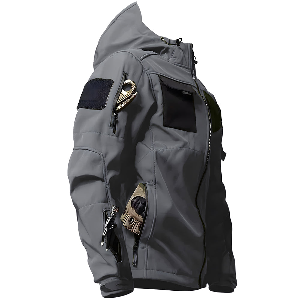 Herren Outdoor Taktische Jacke | Wasserdichte Wanderjacke mit Kapuze
