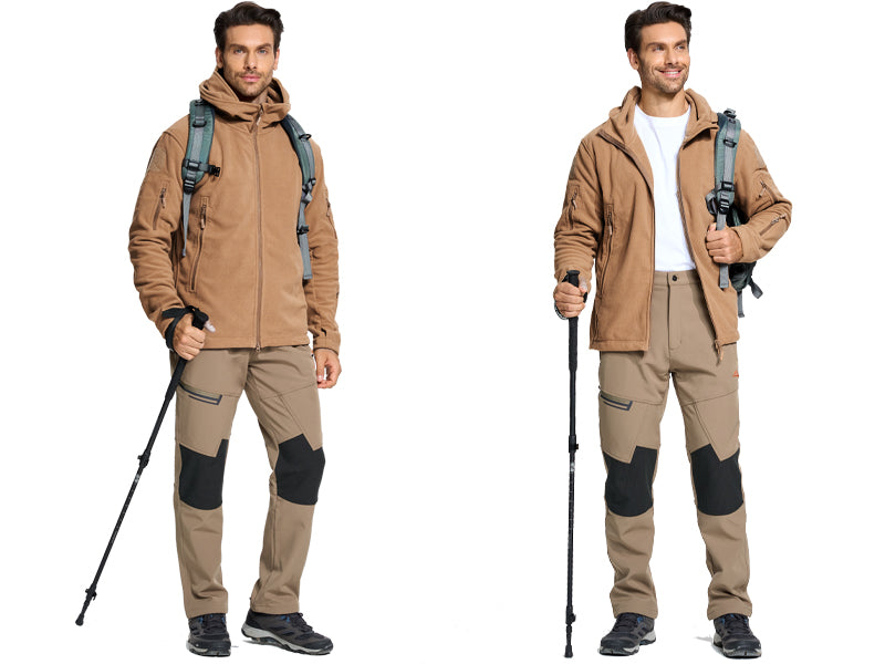 Herren Taktische Fleece Kapuzenjacke Winter Warm Mit Voller Reißverschluss Outdoor Wandern Jacke