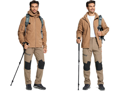 Herren Taktische Fleece Kapuzenjacke Winter Warm Mit Voller Reißverschluss Outdoor Wandern Jacke