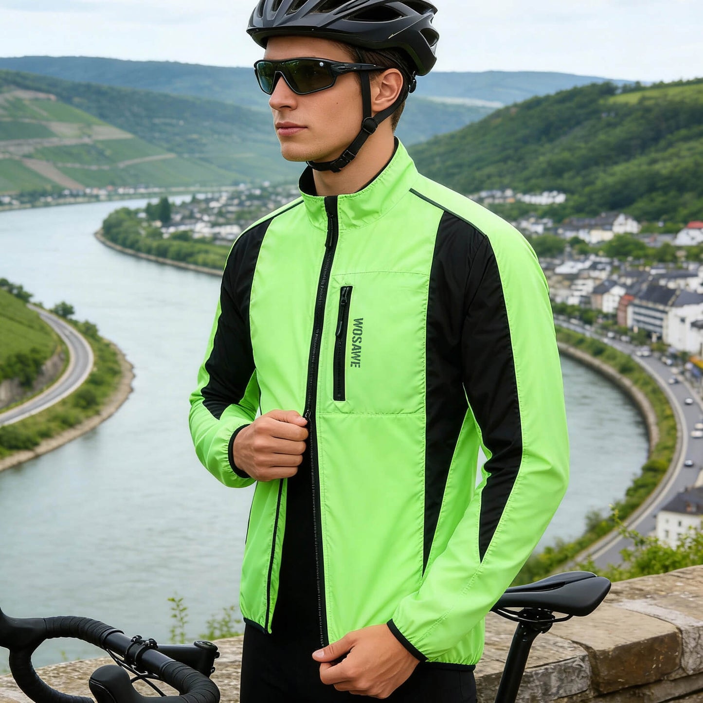 Leichte Fahrradjacke – Winddicht, wasserabweisend & reflektierend Windbreaker