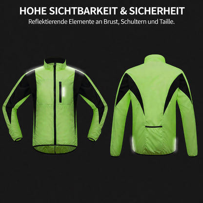 Leichte Fahrradjacke – Winddicht, wasserabweisend & reflektierend Windbreaker