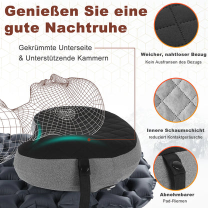 Leichtes Aufblasbares Camping Kissen mit abnehmbarem Bezug