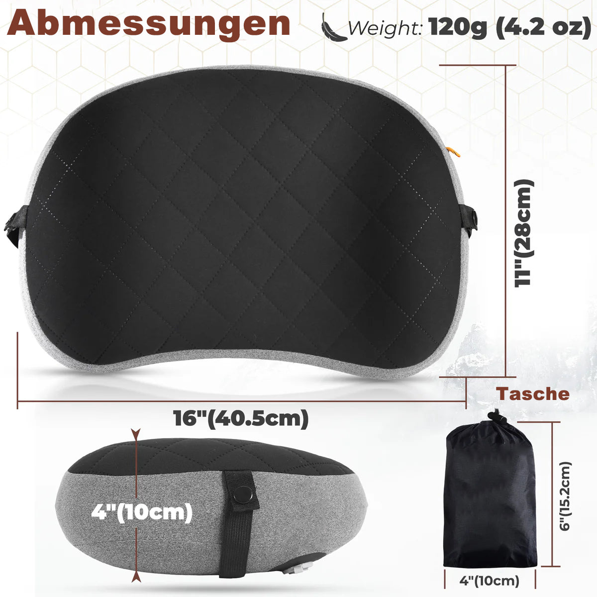 Leichtes Aufblasbares Camping Kissen mit abnehmbarem Bezug