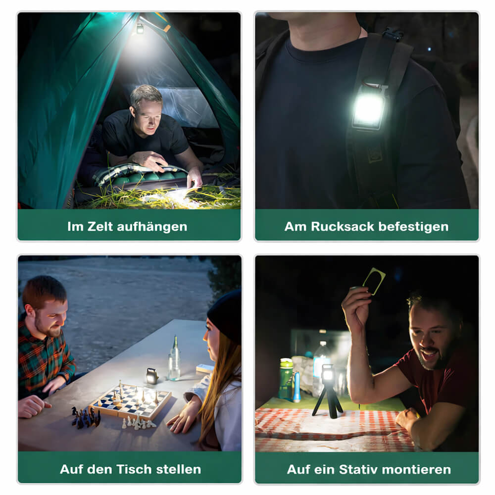 Mini LED Campinglampe mit Haken und USB
