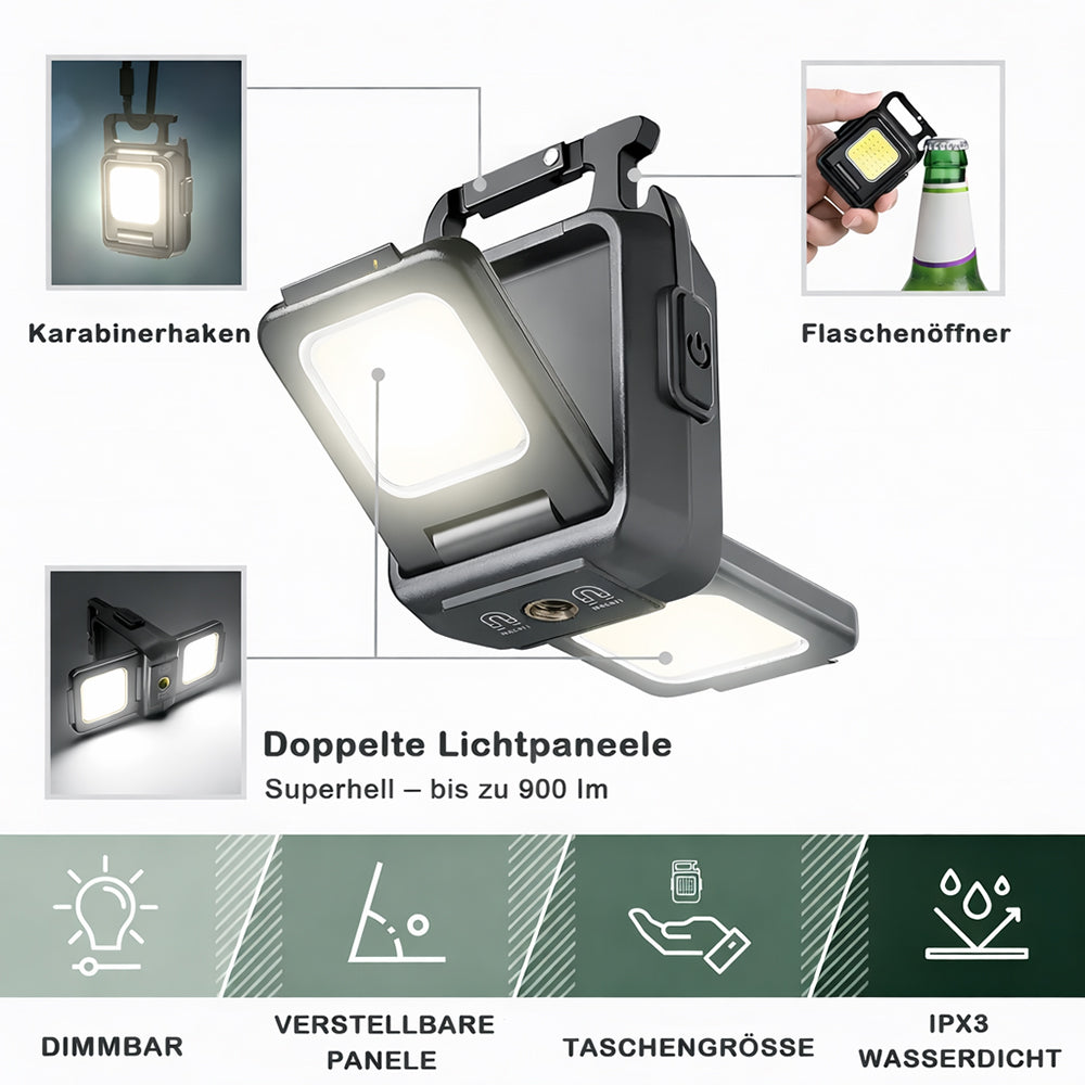 Mini LED Campinglampe mit Haken und USB