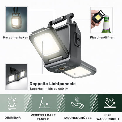 Mini LED Campinglampe mit Haken und USB