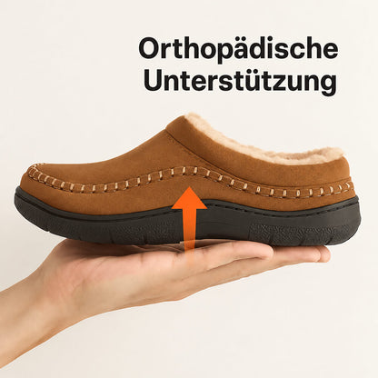 Orthopädische Herren Hausschuhe – Warm & mit Fußgewölbestütze